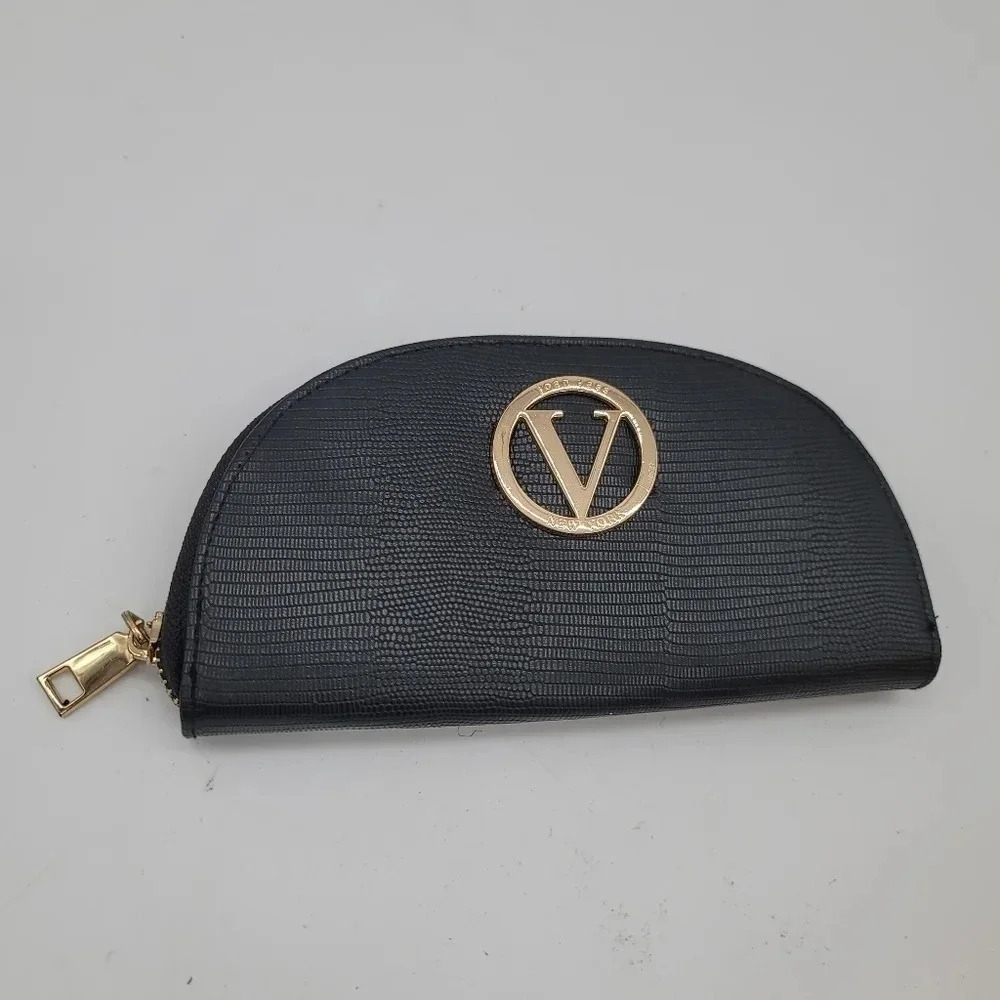 Joan Vass New York Black Lizard Embossed Wallet Gold - Picture 6 of 9